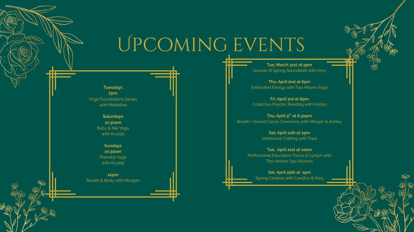 Golden Wellness House full event calendar